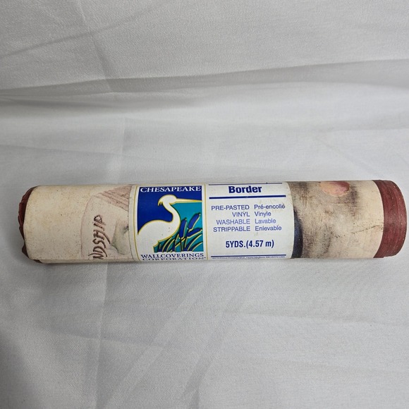 Chesapeake Wallcoverings Prepasted Vinyl Border, 5 Yards, New-Flawed - Picture 1 of 5